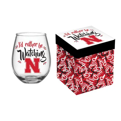  Huskers | Nebraska Wine A Little Boxed Stemless Wine Glass | Alumni Hall