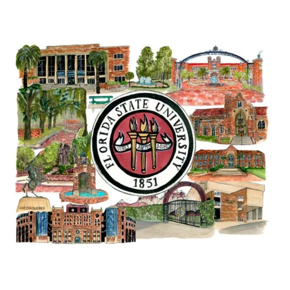  Fsu | Florida State 8  X 10  Academic Print | Alumni Hall