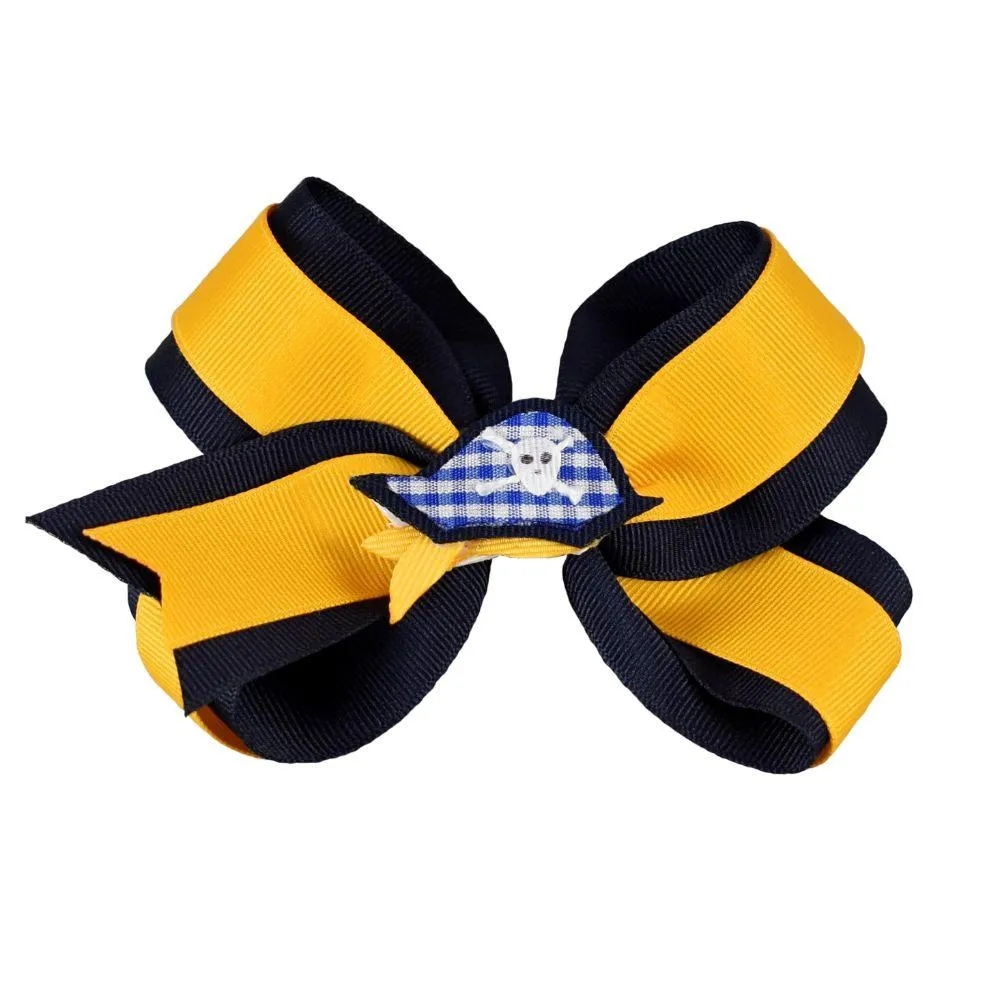  Bucs | Navy And Gold 6  Mascot Knotted Hair Bow | Alumni Hall