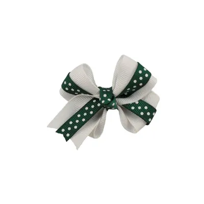  Spartans | Green And White Clip Hair Bow | Alumni Hall