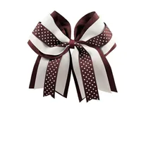  Bulldogs | Maroon And White Large Layered Hair Bow | Alumni Hall