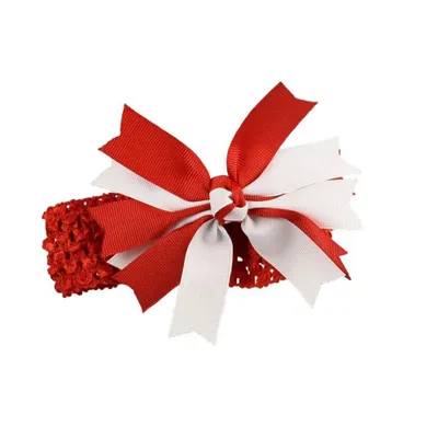  Huskers | Red And White Pinwheel Bow Crochet Headband | Alumni Hall