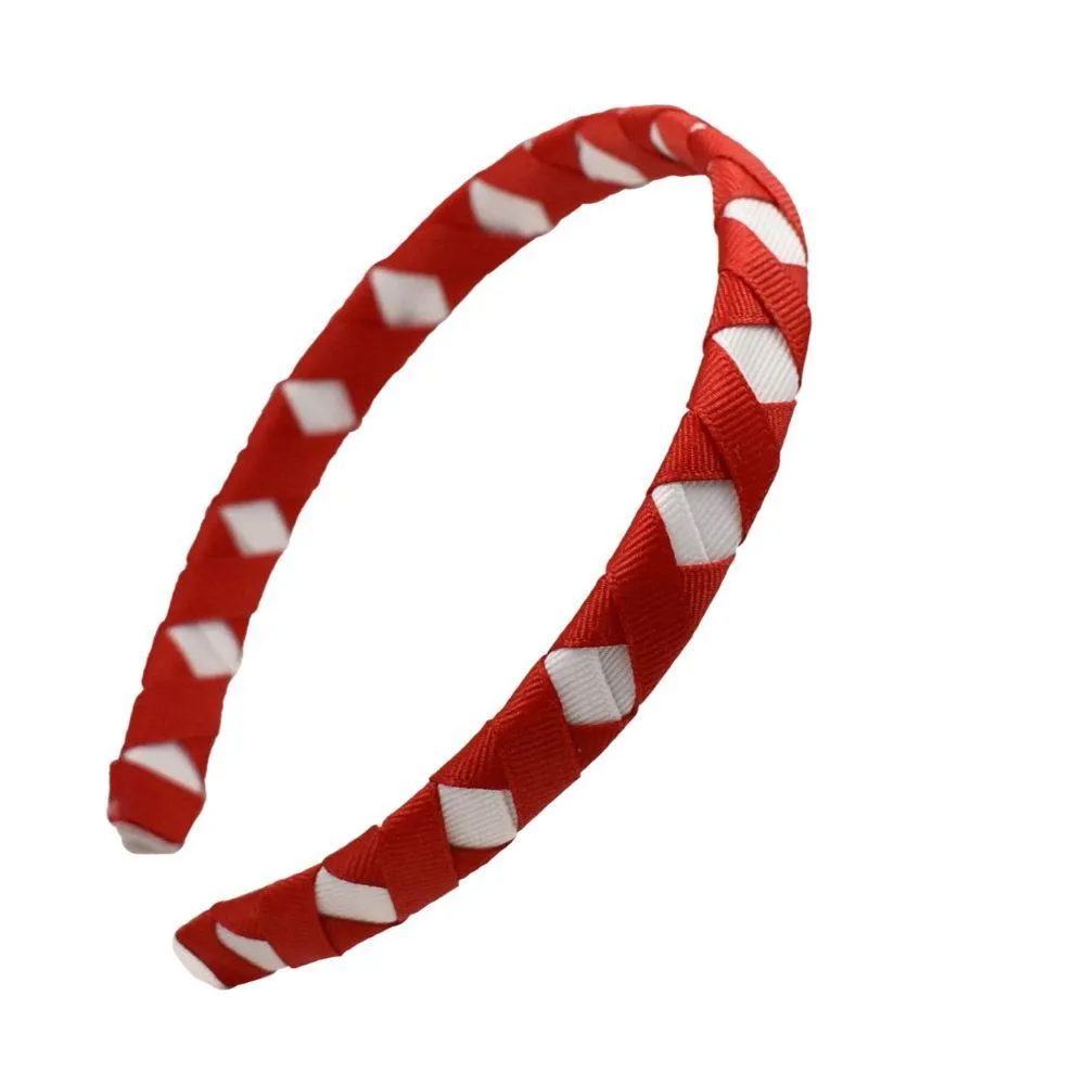  Huskers | Red And White Criss Cross Headband | Alumni Hall