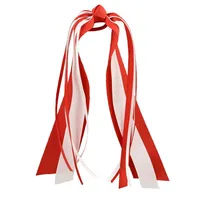  Huskers | Red And White Streamer Ponytail Hair Bow | Alumni Hall