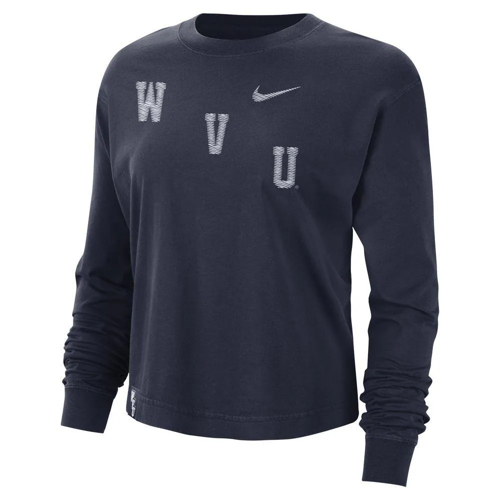 Wvu | West Virginia Nike Women's Boxy Varsity Long Sleeve Tee Alumni Hall