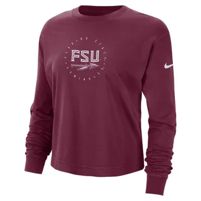 Fsu | Florida State Nike Women's Boxy Dust Long Sleeve Crew Tee Alumni Hall