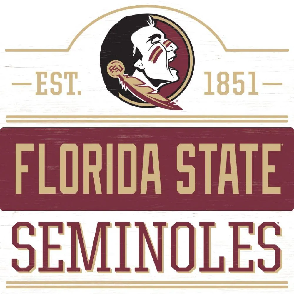  Fsu | Florida State Est 1851 18 X 18 Planked Wood Sign | Alumni Hall