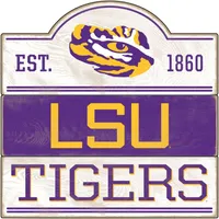 LSU Est 1860 18 x 18 Planked Wood Sign