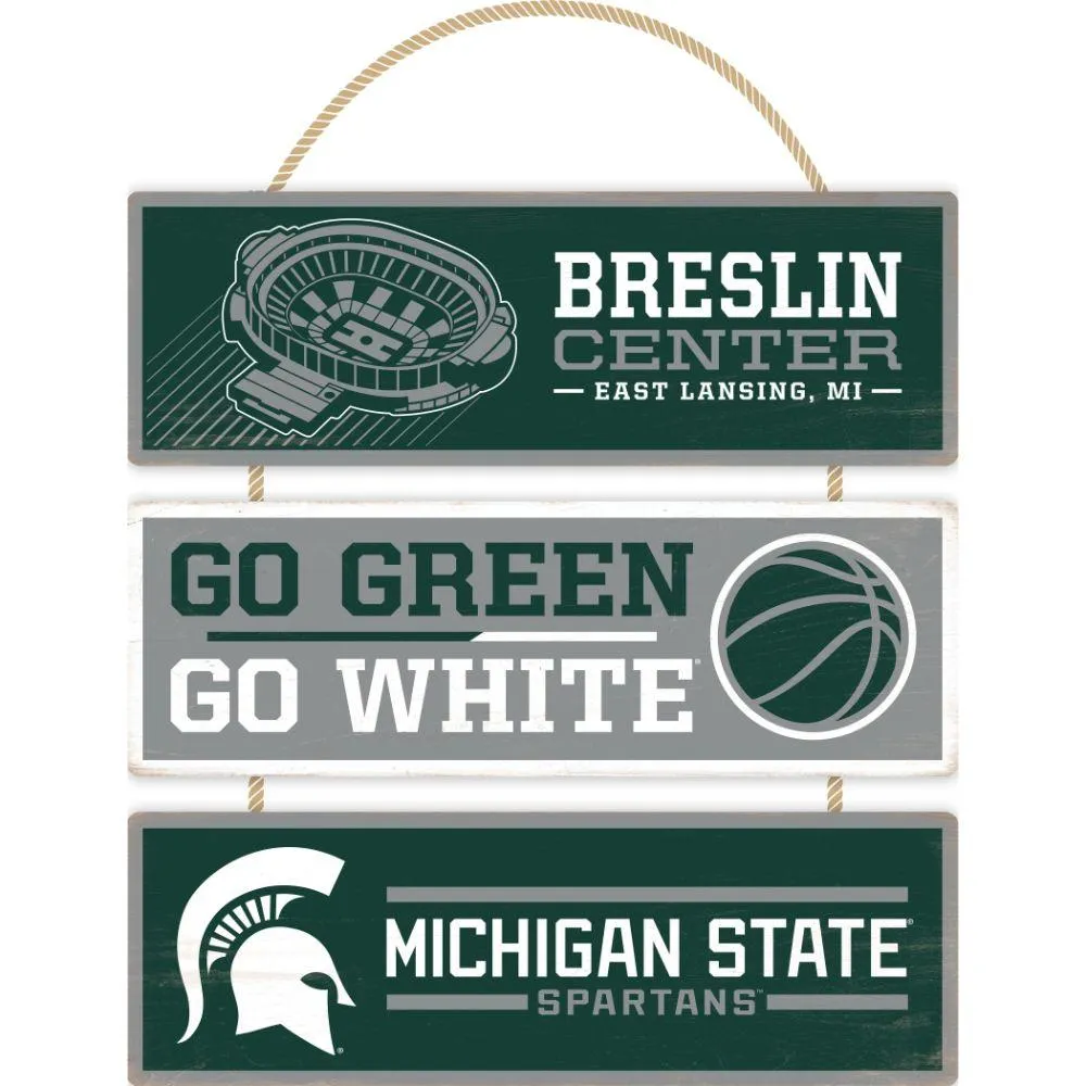  Spartans | Michigan State 13 X 14 Linked Wood Sign | Alumni Hall