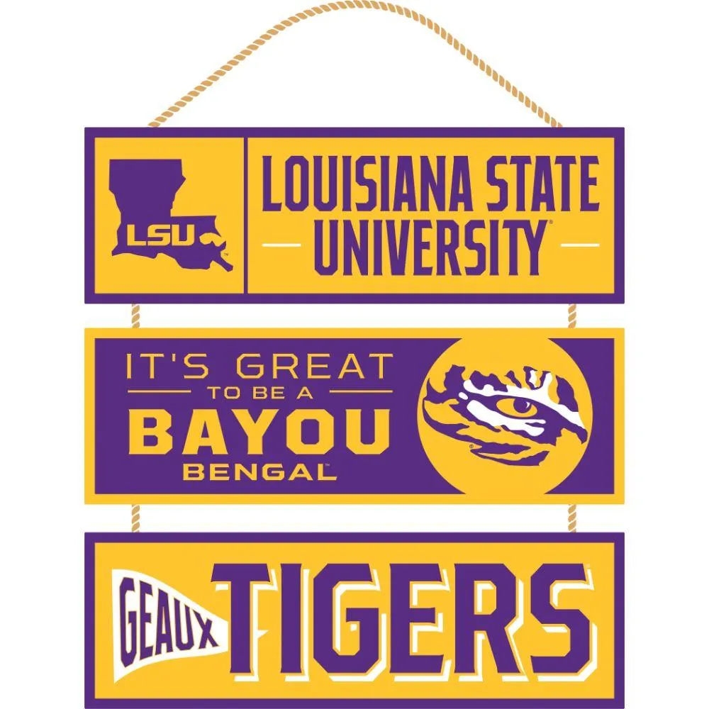 LSU 13 x 14 Linked Wood Sign