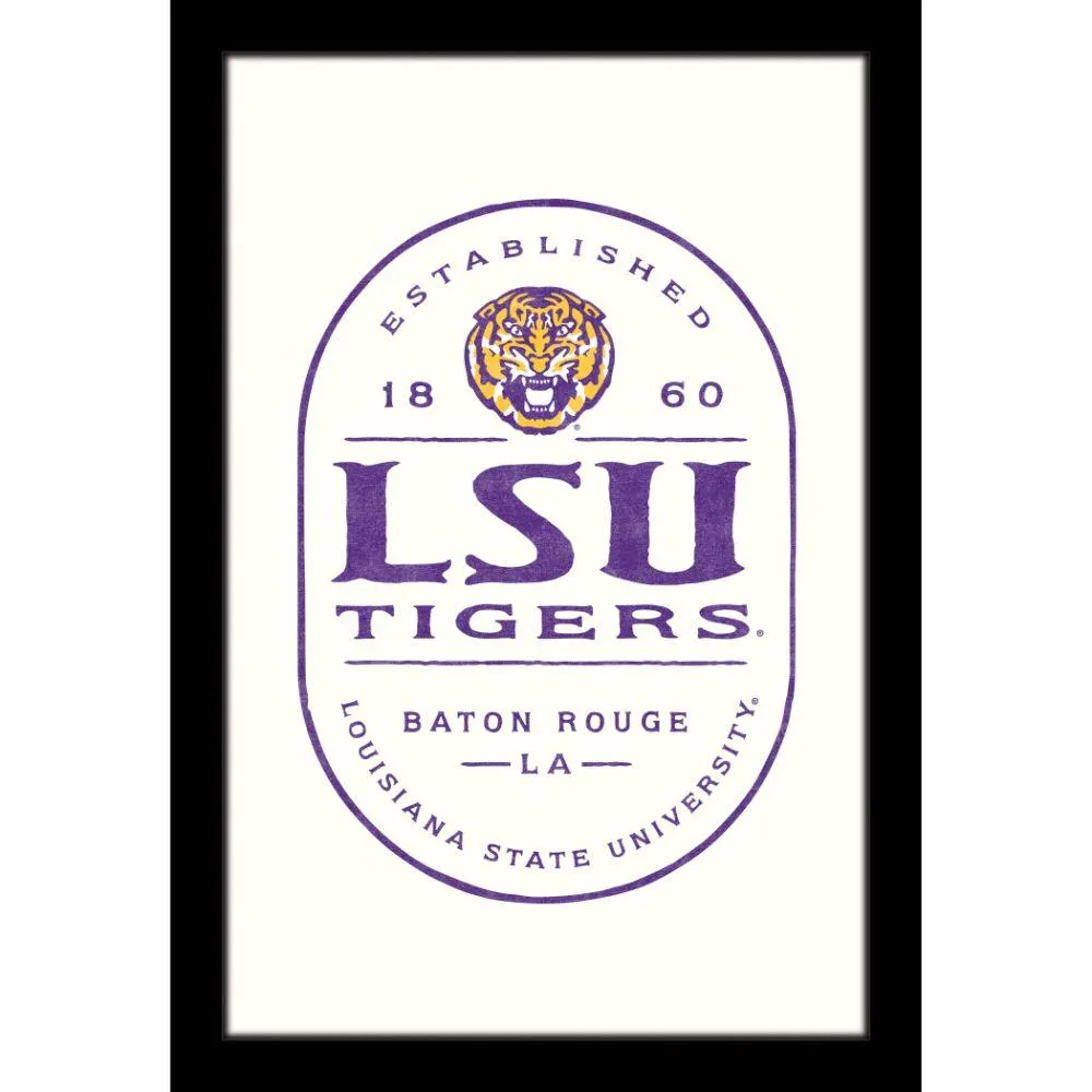 LSU 11 x 16 Framed Wood Sign