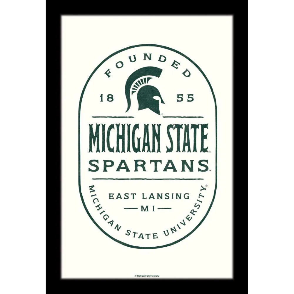  Spartans | Michigan State 11 X 16 Framed Wood Sign | Alumni Hall