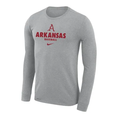Razorbacks | Arkansas Nike Legend Baseball Dri- Fit Long Sleeve Tee Alumni Hall