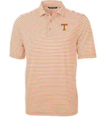 Vols | Tennessee Cutter & Amp ; Buck Virtue Eco Pique Stripe Polo Alumni Hall