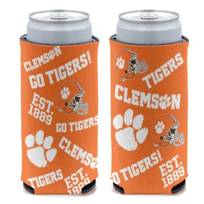  Clemson | Clemson Wincraft 12oz Scatter Slim Can Cooler | Alumni Hall