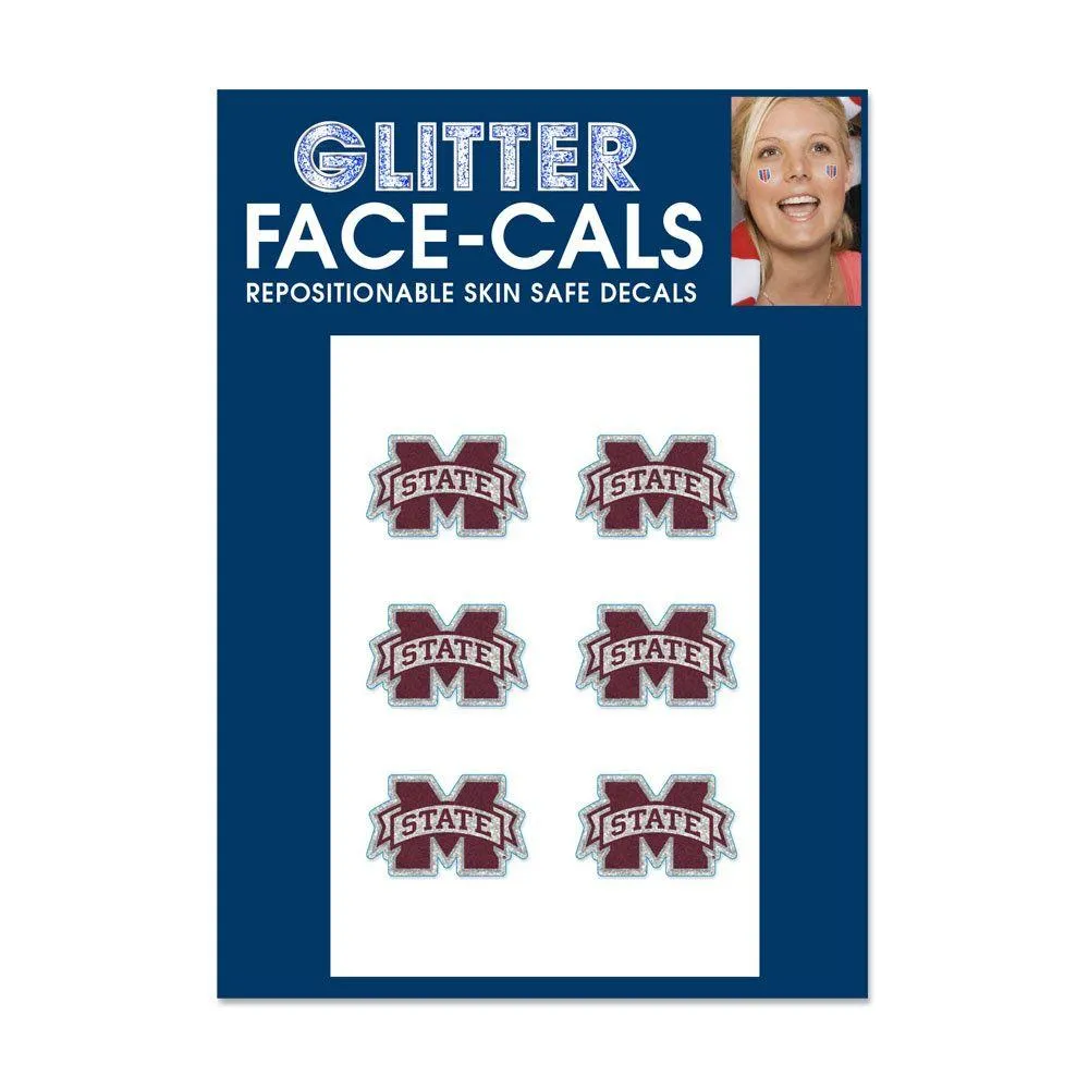  Bulldogs | Mississippi State Glitter Face Tattoos 6 Pack | Alumni Hall