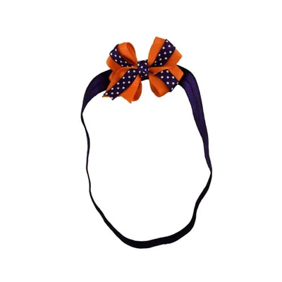  Clemson | Purple And Orange Infant Bow Headband | Alumni Hall