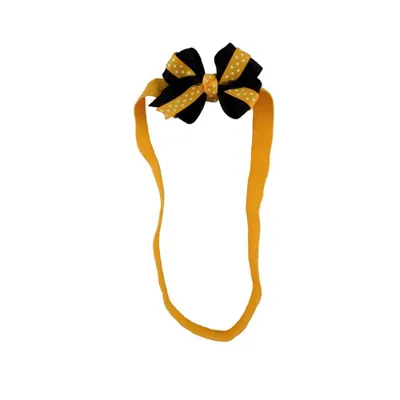  Wvu | Navy And Gold Infant Bow Headband | Alumni Hall