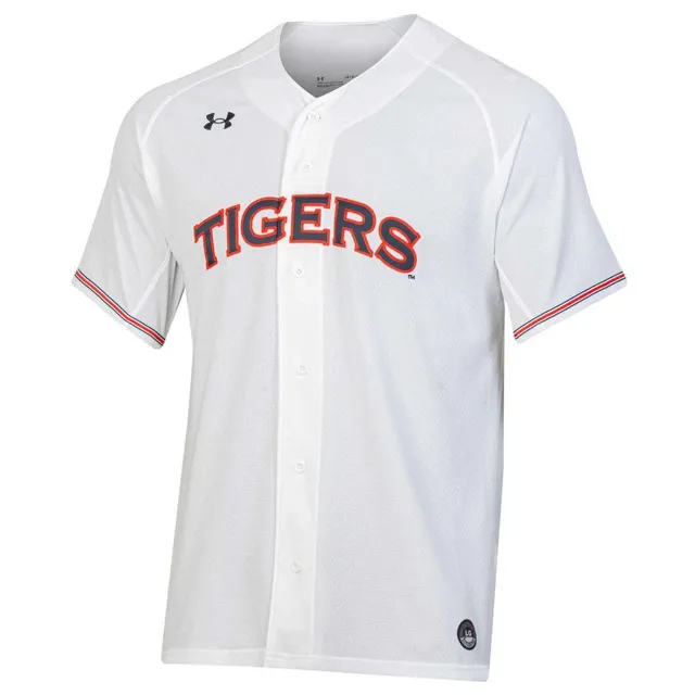 Under Armour Men's Auburn Tigers Grey Replica Baseball Jersey, Large, Gray