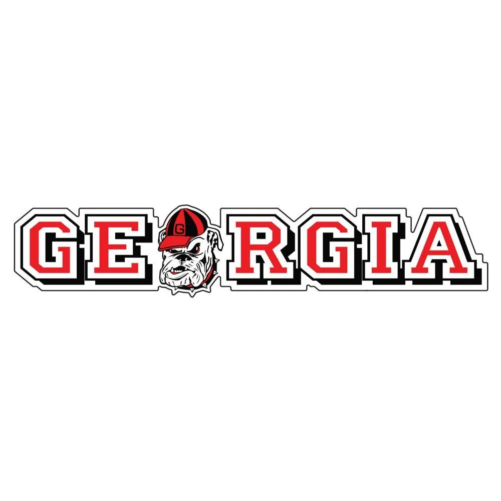 Alumni Hall Georgia Decal White Bulldog 12