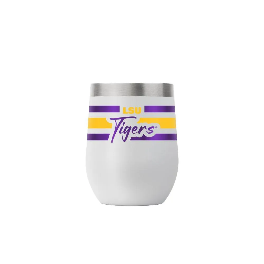 LSU Gametime Sidekicks 12oz Script Stripe Stemless Tumbler