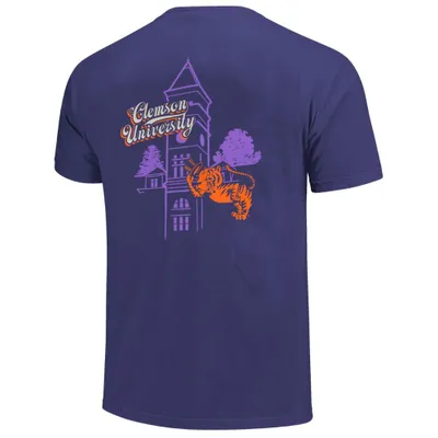 Clemson | Vintage Building Script Comfort Colors Tee Alumni Hall