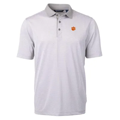 Clemson | Cutter & Amp ; Buck Eco Pique Micro Stripe Polo Alumni Hall