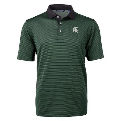 Michigan State Cutter & Buck Eco Pique Micro Stripe Polo