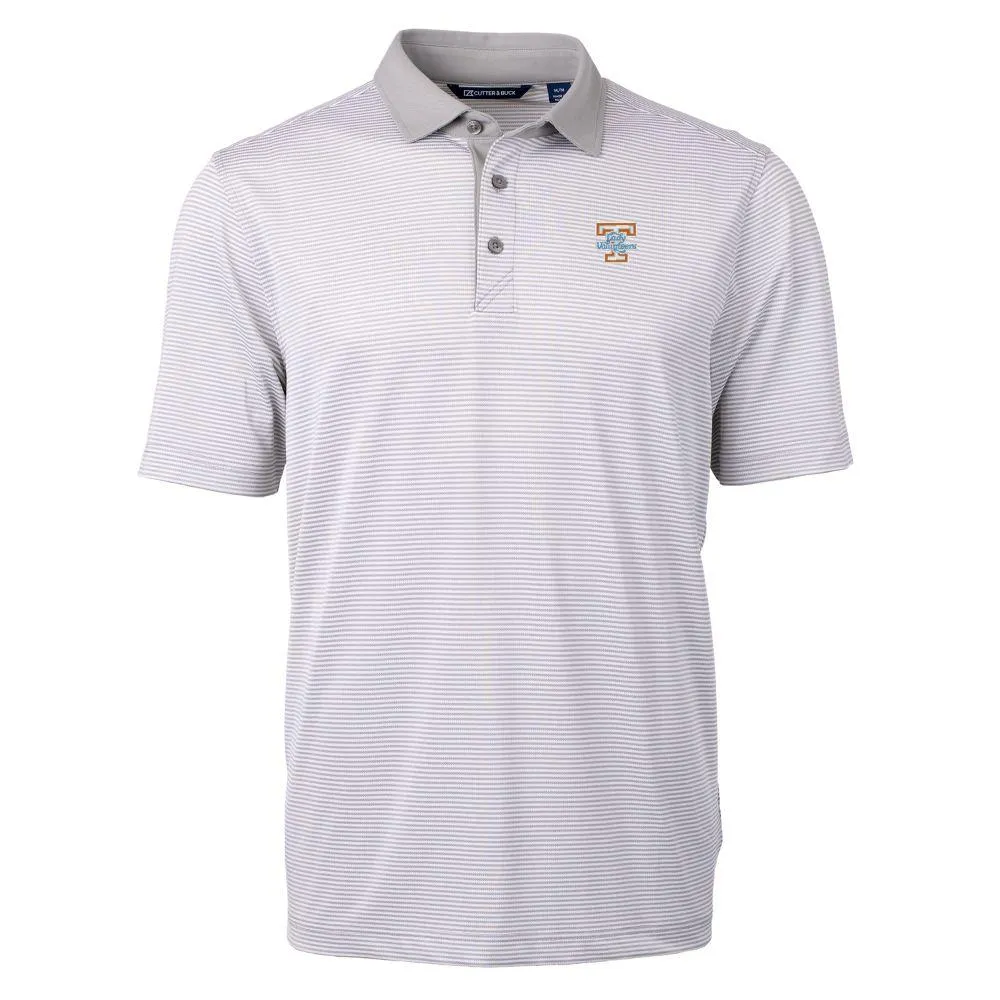 Lady Vols | Tennessee Cutter & Amp ; Buck Eco Pique Micro Stripe Polo Orange Mountain Designs