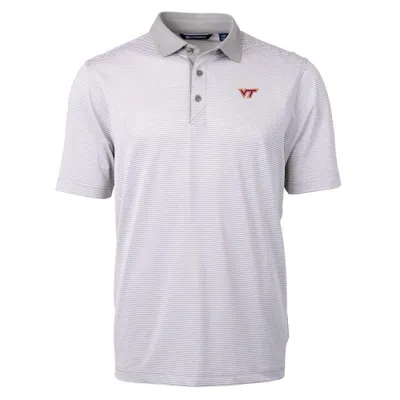 Hokies | Virginia Tech Cutter & Amp ; Buck Eco Pique Micro Stripe Polo Alumni Hall