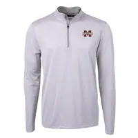 Bulldogs | Mississippi State Cutter & Amp ; Buck Eco Pique Micro Stripe 1/2 Zip Alumni Hall