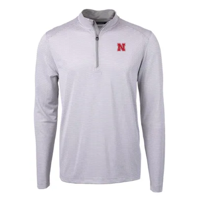 Huskers | Nebraska Cutter & Amp ; Buck Eco Pique Micro Stripe 1/2 Zip Alumni Hall