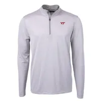 Hokies | Virginia Tech Cutter & Amp ; Buck Eco Pique Micro Stripe 1/2 Zip Alumni Hall