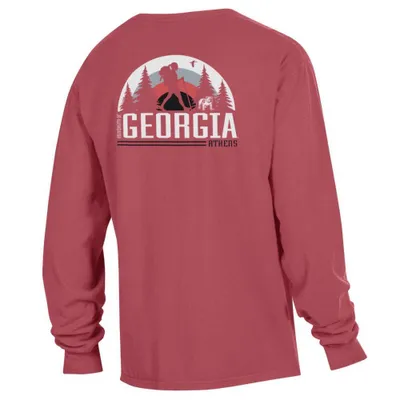 Dawgs | Georgia Rainbow Hiker Comfort Wash Long Sleeve Tee Alumni Hall