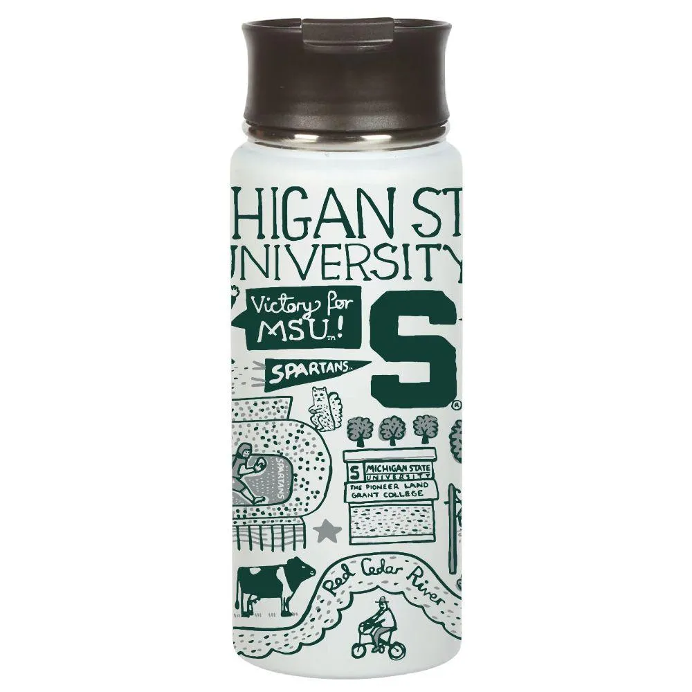 Alumni Hall Spartans, Michigan State 18 Oz Tumbler Gift Set, Alumni Hall