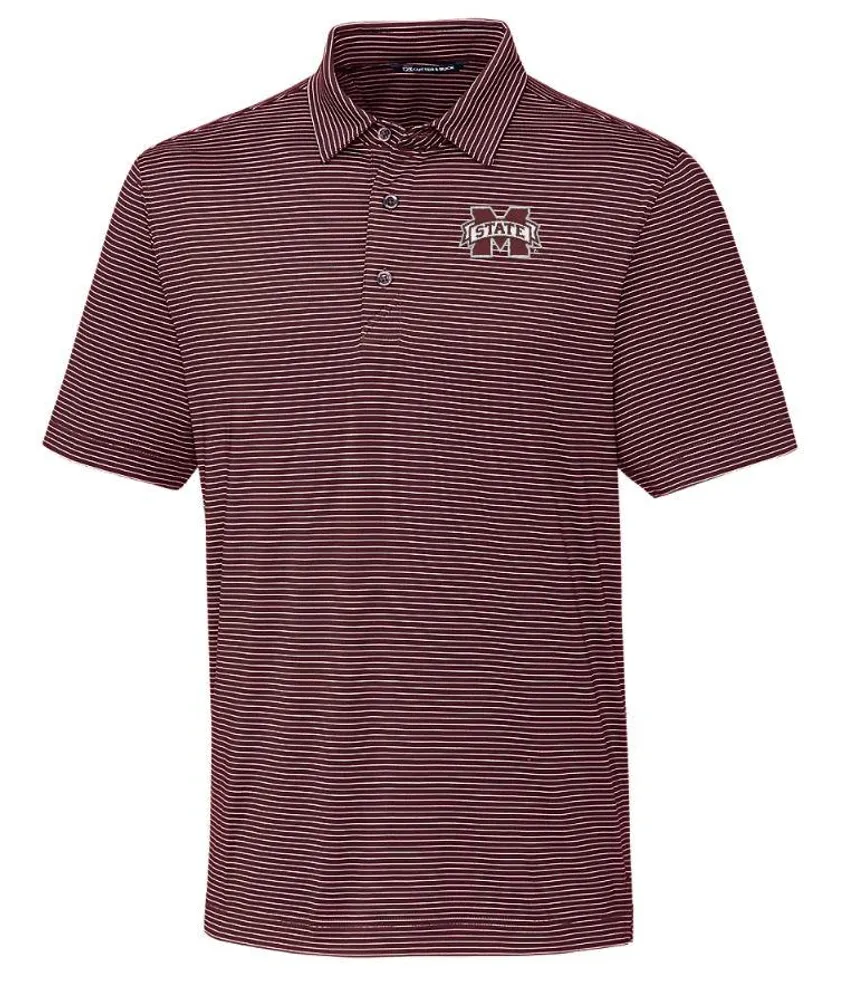 Bulldogs | Mississippi State Cutter & Amp ; Buck Forge Pencil Stripe Polo Alumni Hall