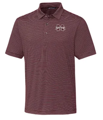 Bulldogs | Mississippi State Cutter & Amp ; Buck Forge Pencil Stripe Polo Alumni Hall