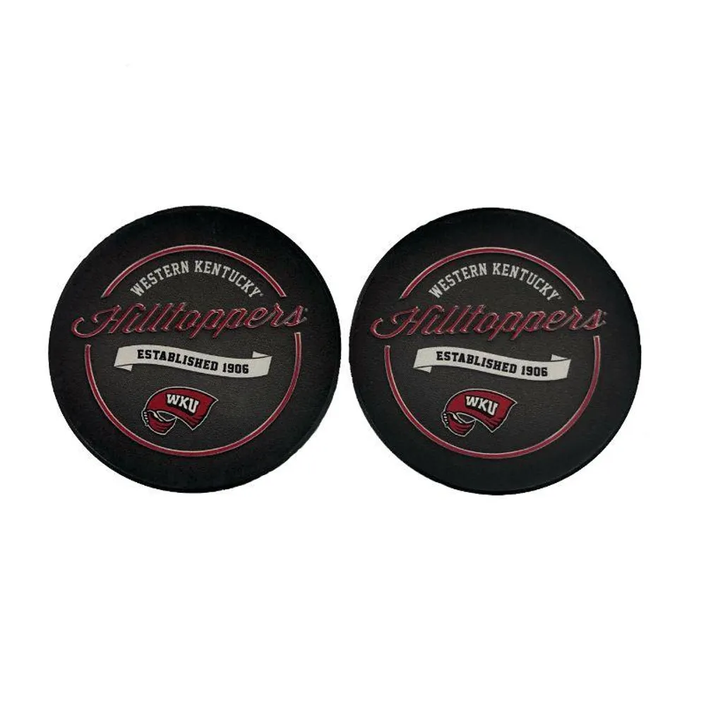  Wku | Western Kentucky 2- Pack Script Car Coasters | Alumni Hall