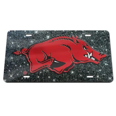  Razorbacks | Arkansas Black Glitter License Plate | Alumni Hall