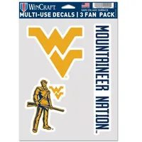  Wvu | West Virginia 3- Pack Decal Set | Alumni Hall