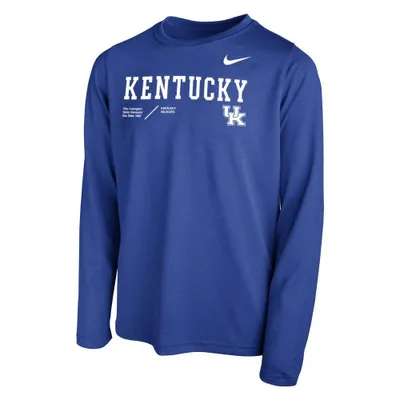 Cats | Kentucky Nike Youth Long Sleeve Legend Tee Alumni Hall