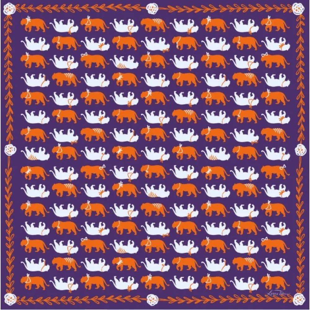 Spirit Purple and Orange Tiger Scarf Bandana