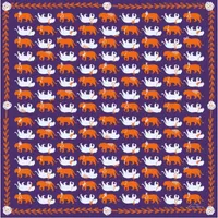 Spirit Purple and Orange Tiger Scarf Bandana