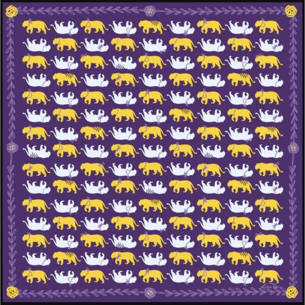  Lsu | Spirit Tiger In Purple And Gold Scarf Bandana | Alumni Hall