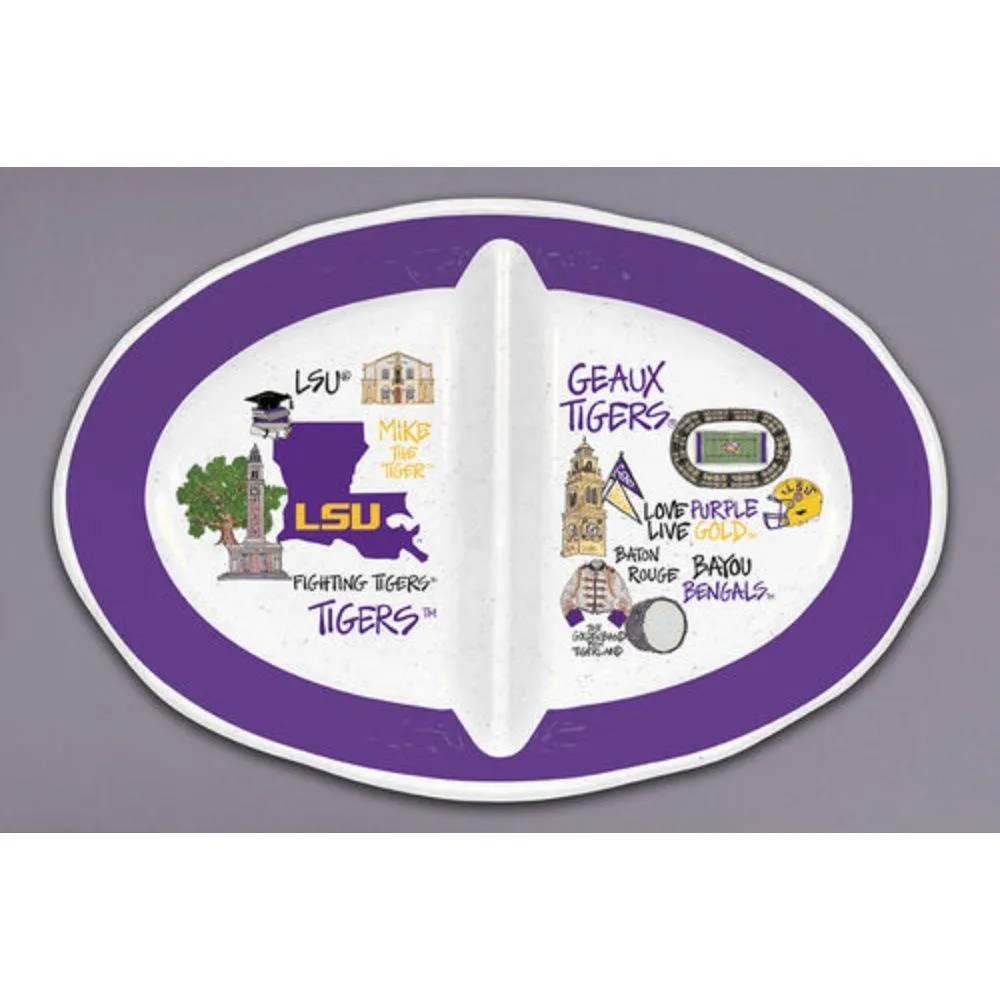 LSU Magnolia Lane 2 Section Melamine Bowl