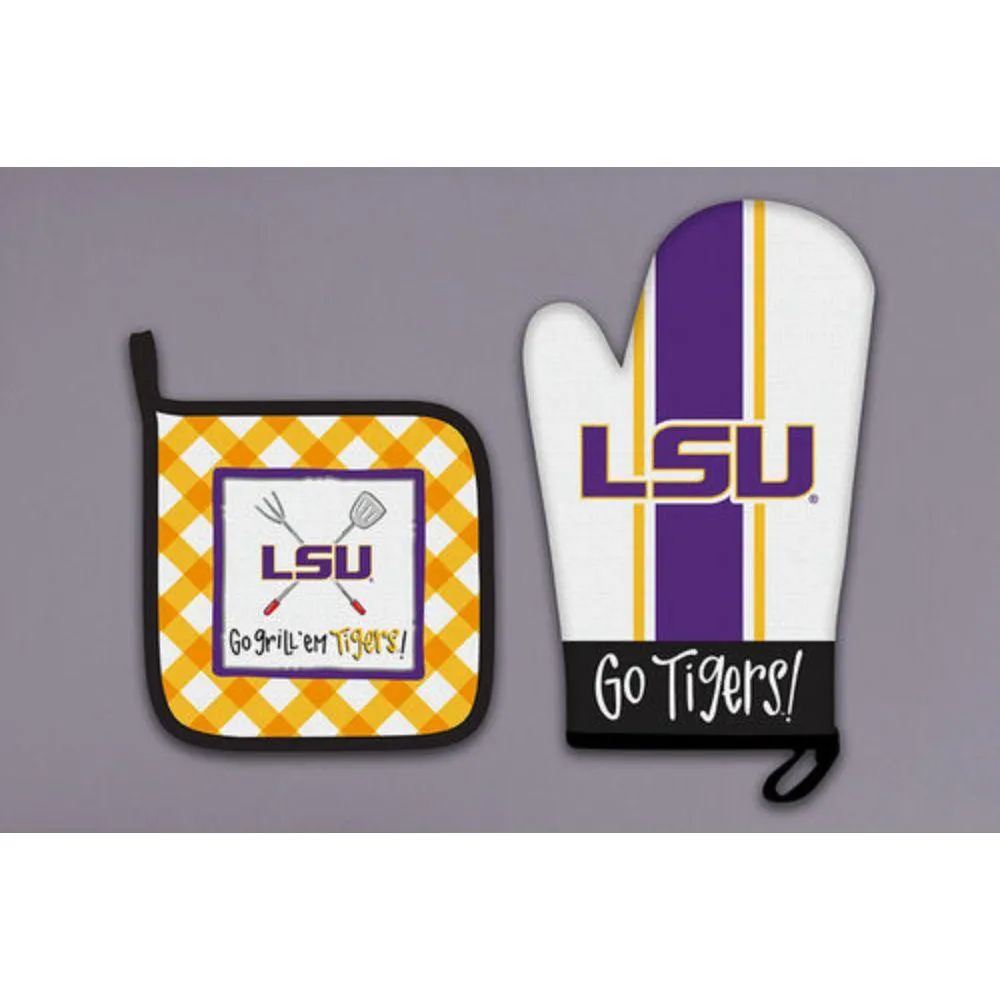  Lsu | Lsu Magnolia Lane Oven Mitt And Pot Holder Set | Alumni Hall