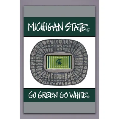  Spartans | Michigan State Magnolia Lane 12  X 18  Stadium Garden Flag | Alumni Hall