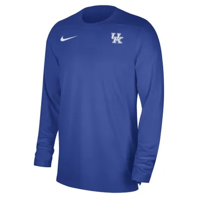 Cats | Kentucky Nike Dri- Fit Uv Coaches Long Sleeve Top Alumni Hall