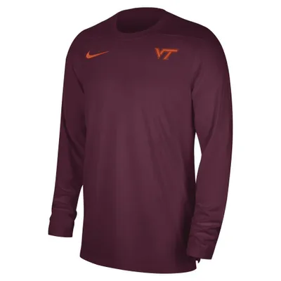 Hokies | Virginia Tech Nike Dri- Fit Uv Coaches Long Sleeve Top Alumni Hall