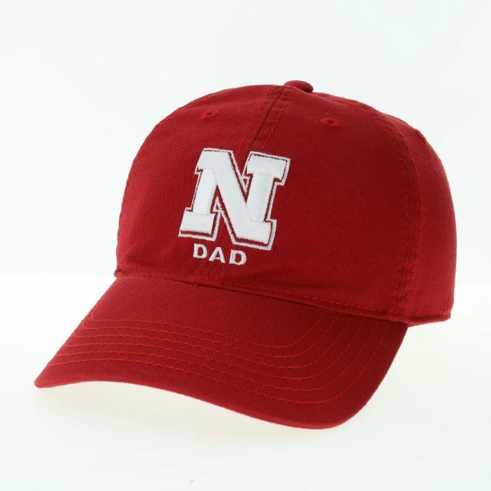 Alumni Hall Huskers  Nebraska Legacy Logo Over Dad Adjustable Hat